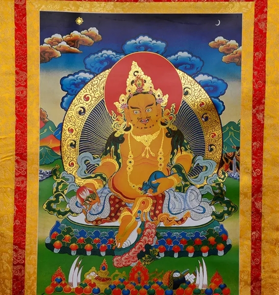 Tranh Thangka Hoàng Thần Tài_120x80cm